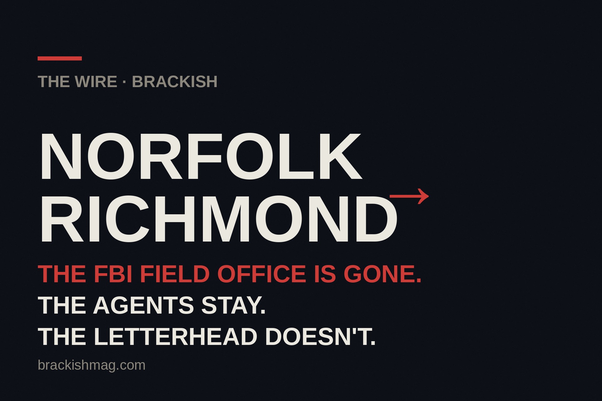 Editorial graphic: Norfolk to Richmond, the FBI field office is gone